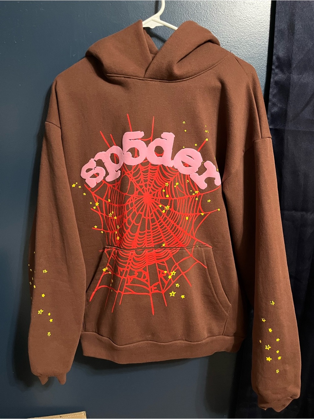 Sp5der Web Brown Pullover Hoodie